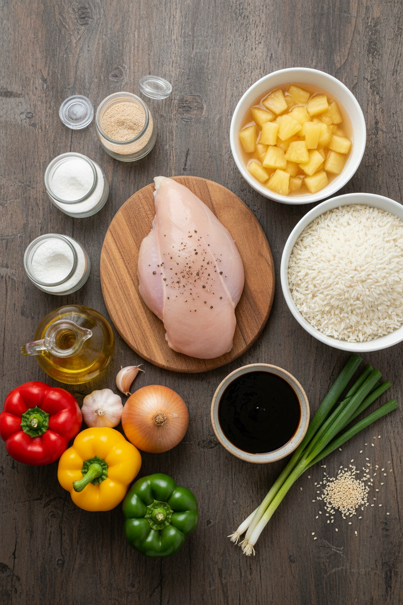Teriyaki Pineapple Chicken Stuffed Peppers