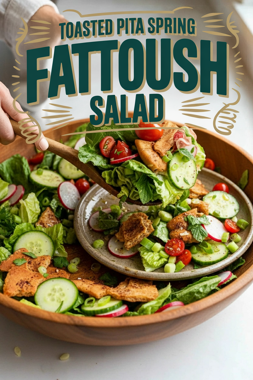 Toasted Pita Spring Fattoush Salad
