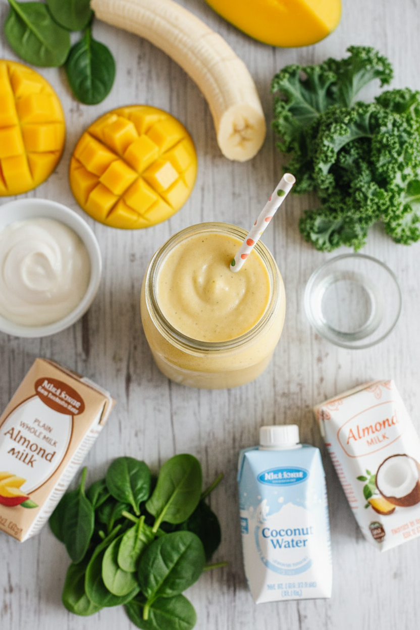 Tropical Mango Pineapple Green Smoothie