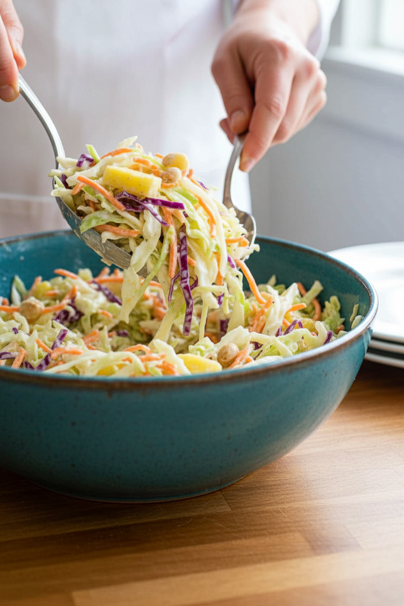 Tropical Pineapple Coleslaw with Sweet Dressing