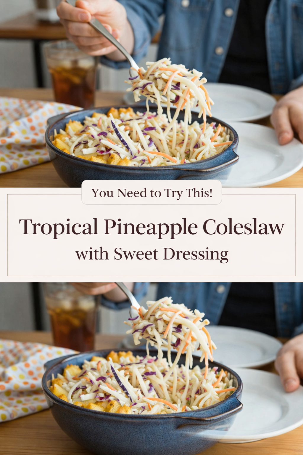Tropical Pineapple Coleslaw with Sweet Dressing