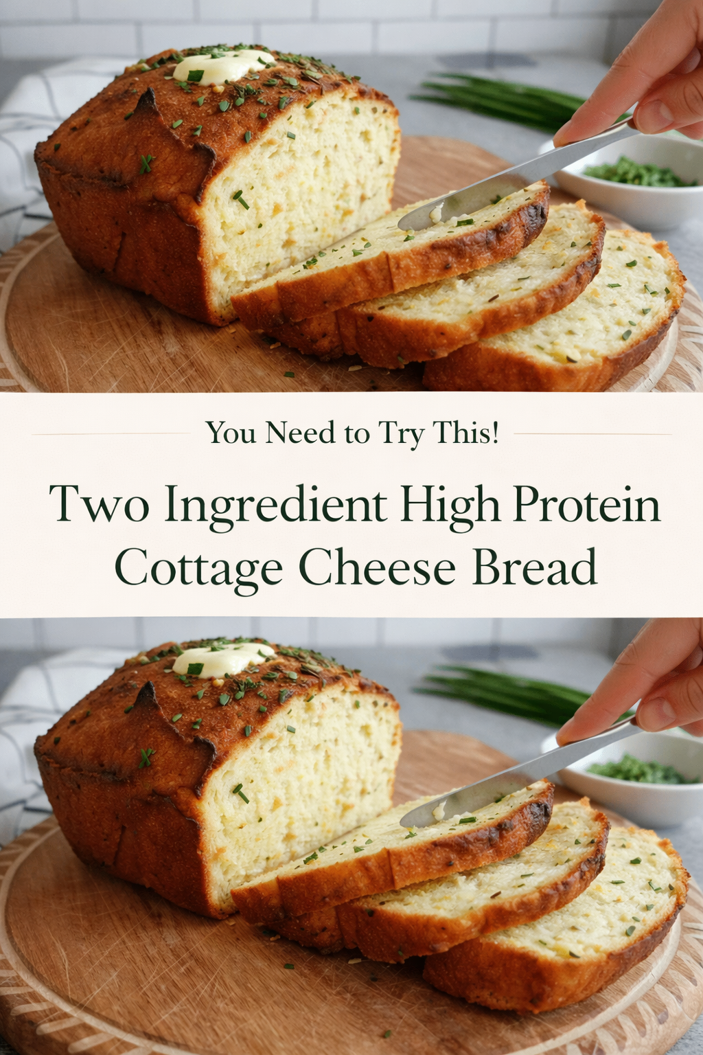 Two Ingredient High Protein Cottage Cheese Bread