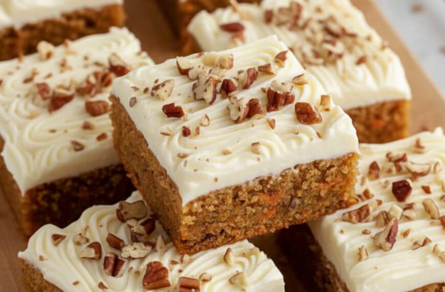 Best Ever Carrot Cake Bars with Pecans