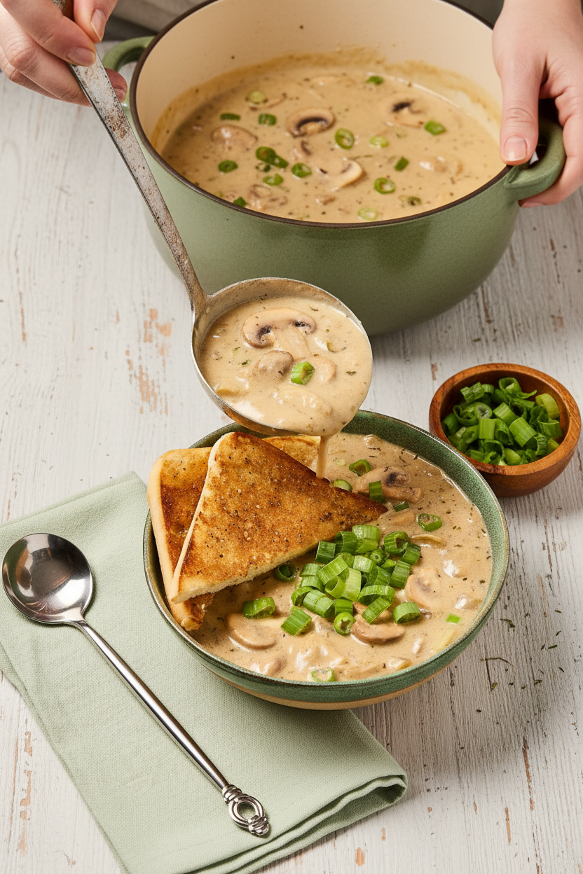 Velvet Mushroom and Thyme Bisque