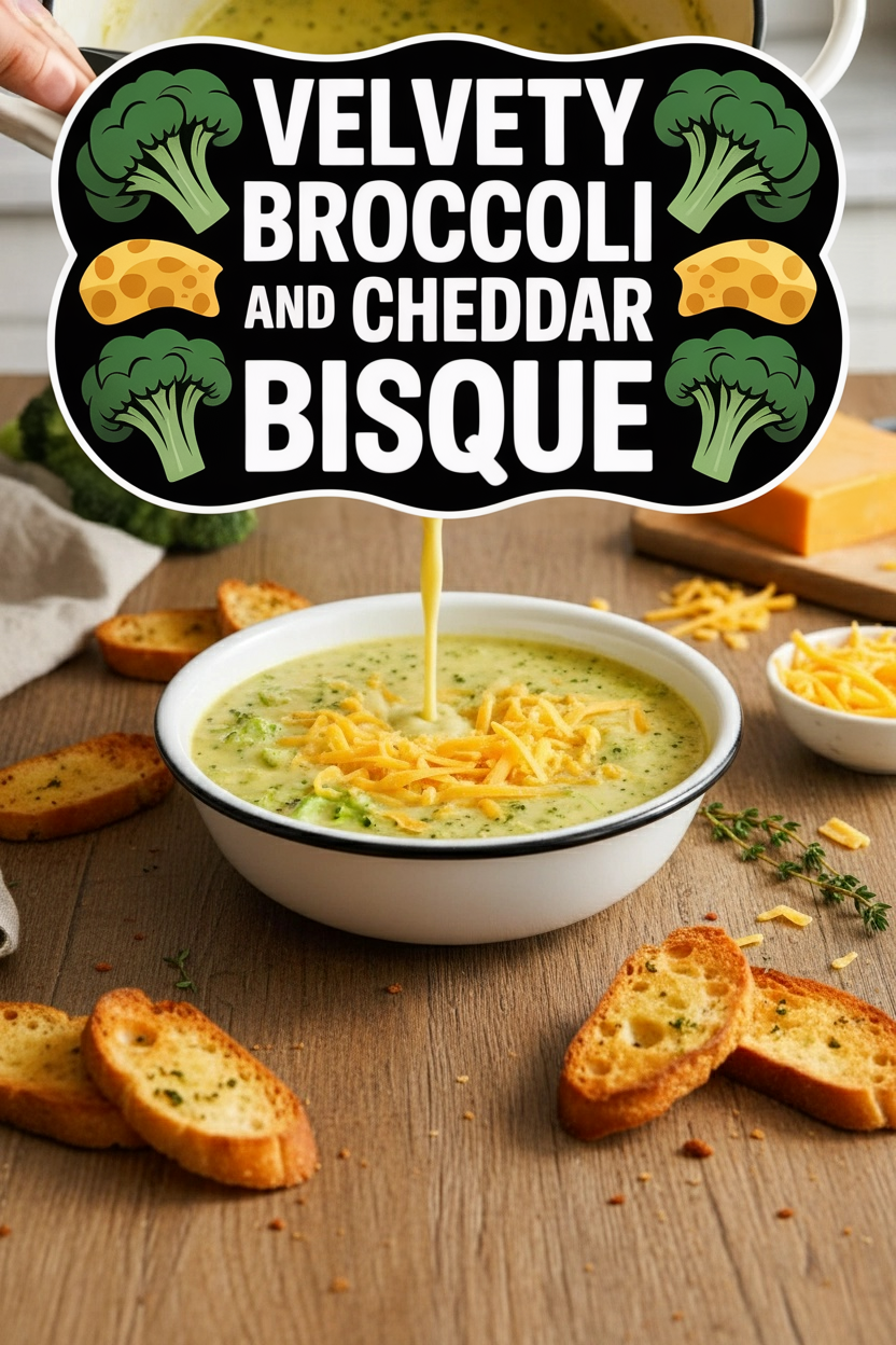 Velvety Broccoli and Cheddar Bisque
