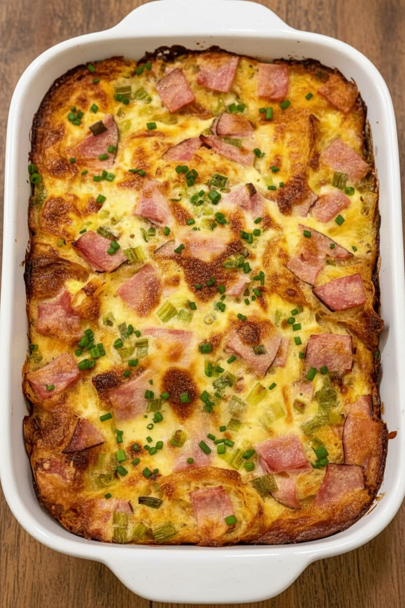 Weekend Ham and Egg Croissant Bake