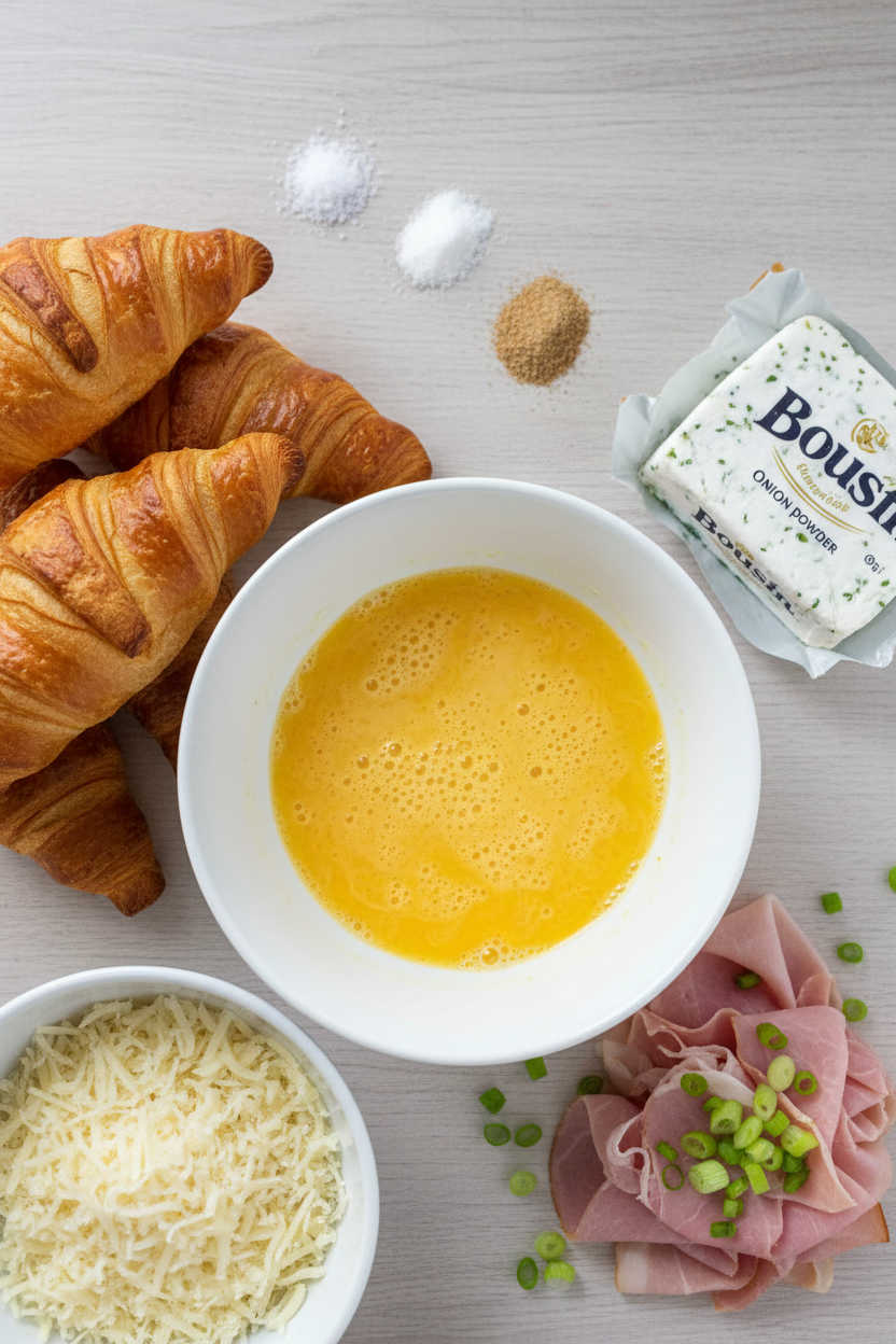 Weekend Ham and Egg Croissant Bake