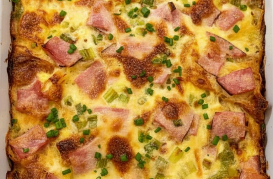 Ham and Egg Croissant Casserole for Weekend Brunch