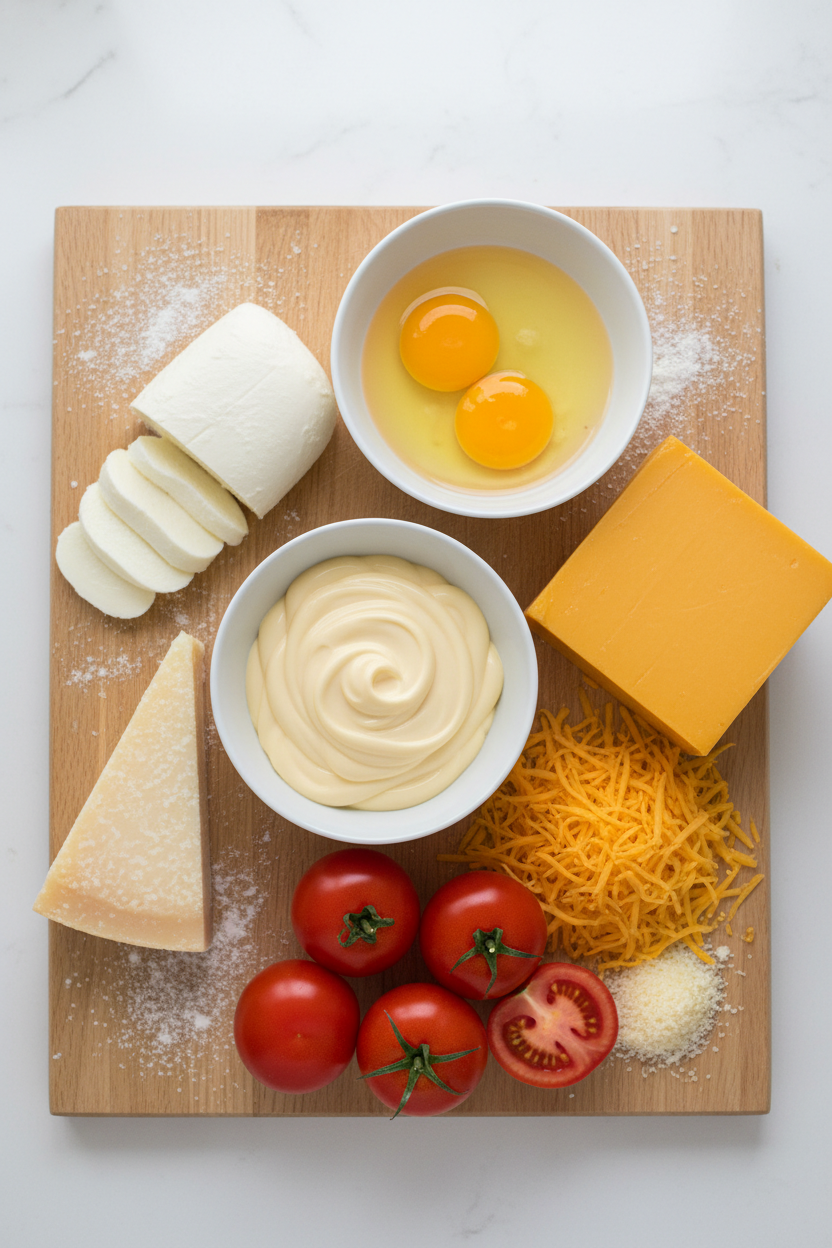 A Chefs Savory Tomato Cheese Egg Pie Recipe