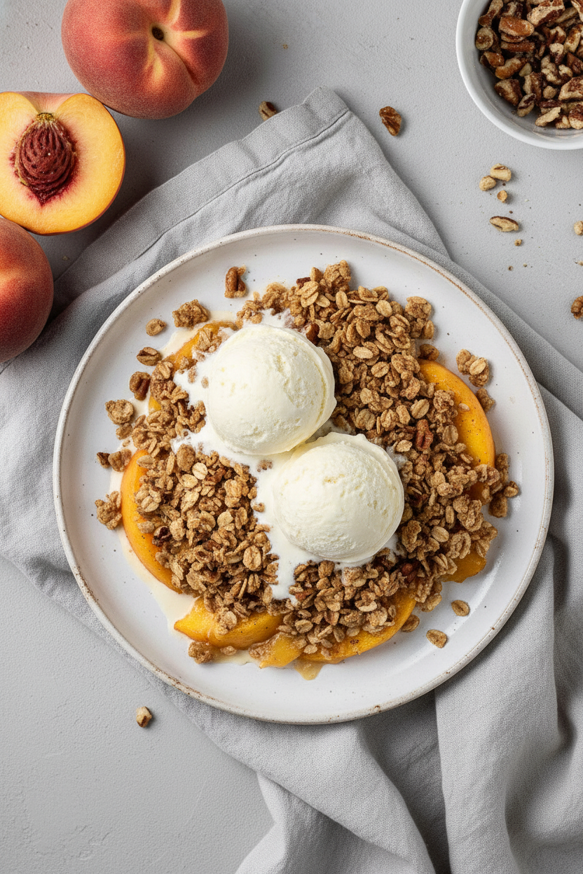 A Home Cooks Simple Peach Crumble Crisp