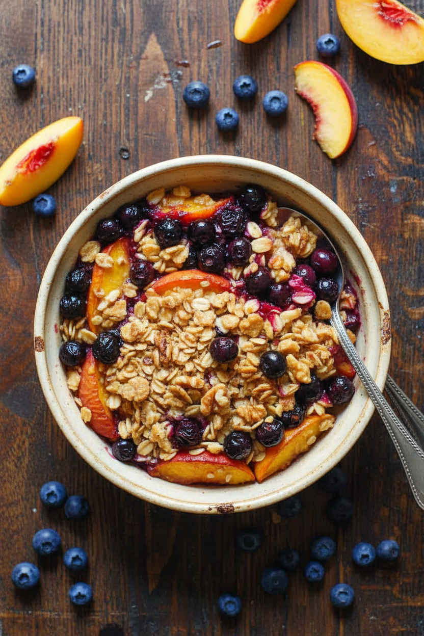 Brown Sugar Peach Blueberry Crisp by Chef