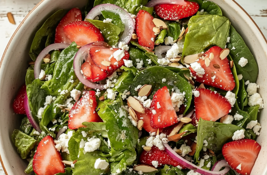My Favorite Strawberry Spinach Salad with Toasted Almonds