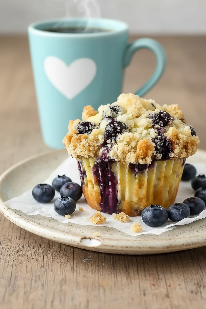 Cream Cheese Blueberry Crumb Muffins Recipe