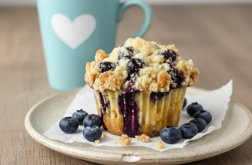 My Favorite Cream Cheese Blueberry Crumb Muffins