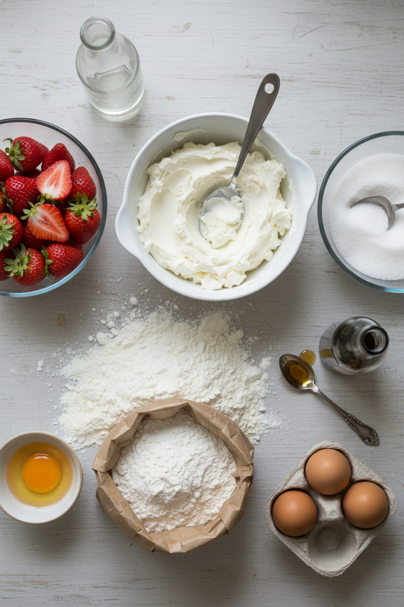 Cream Cheese Swirled Strawberry Crumb Muffins