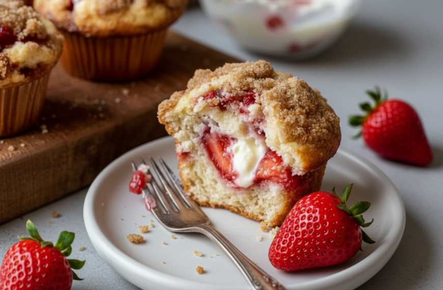 My Favorite Strawberry Cream Cheese Crumb Muffins