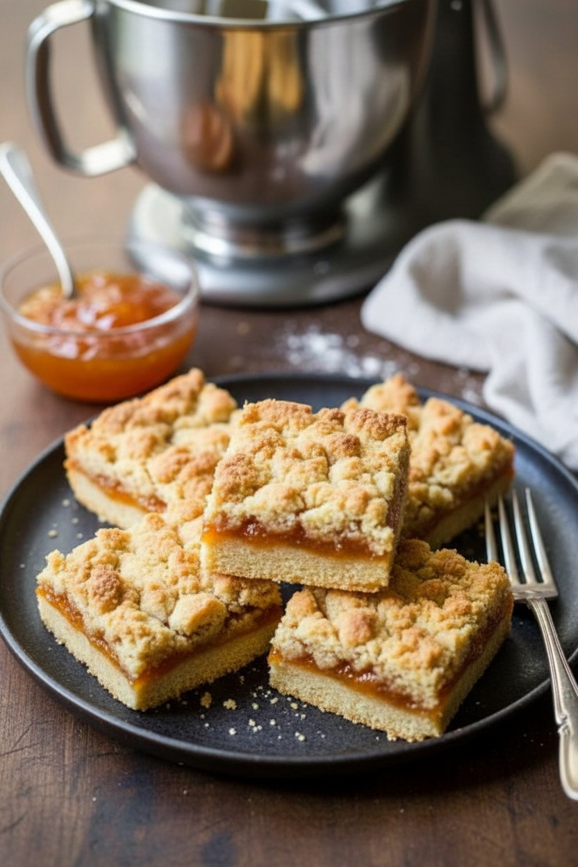 Easy Apricot Jam Crumble Bars Recipe