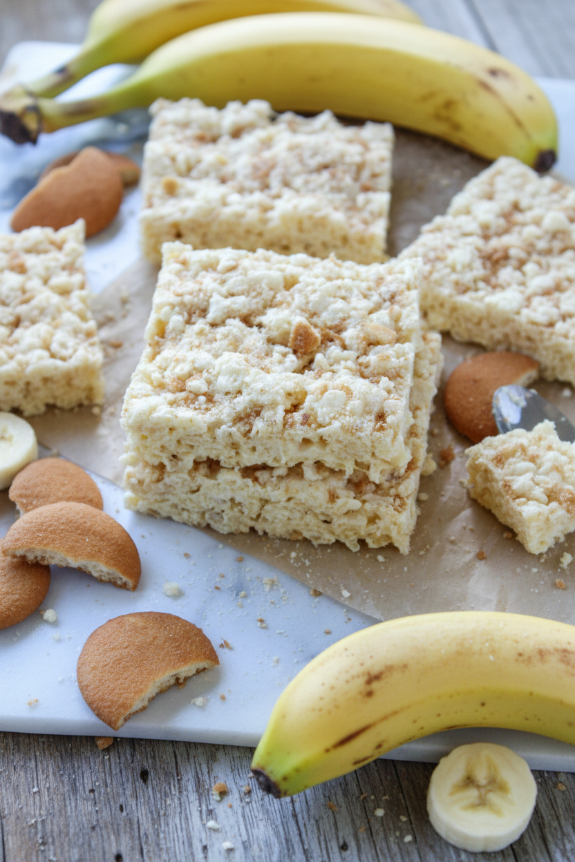 Easy Banana Pudding Rice Krispies Treats Recipe