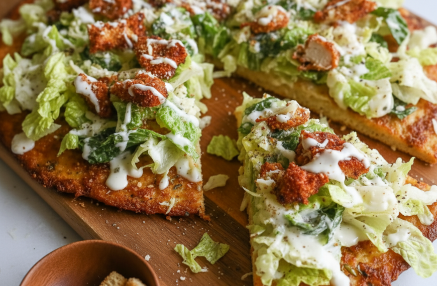 My Chicken Crust Caesar Salad Pizza Recipe