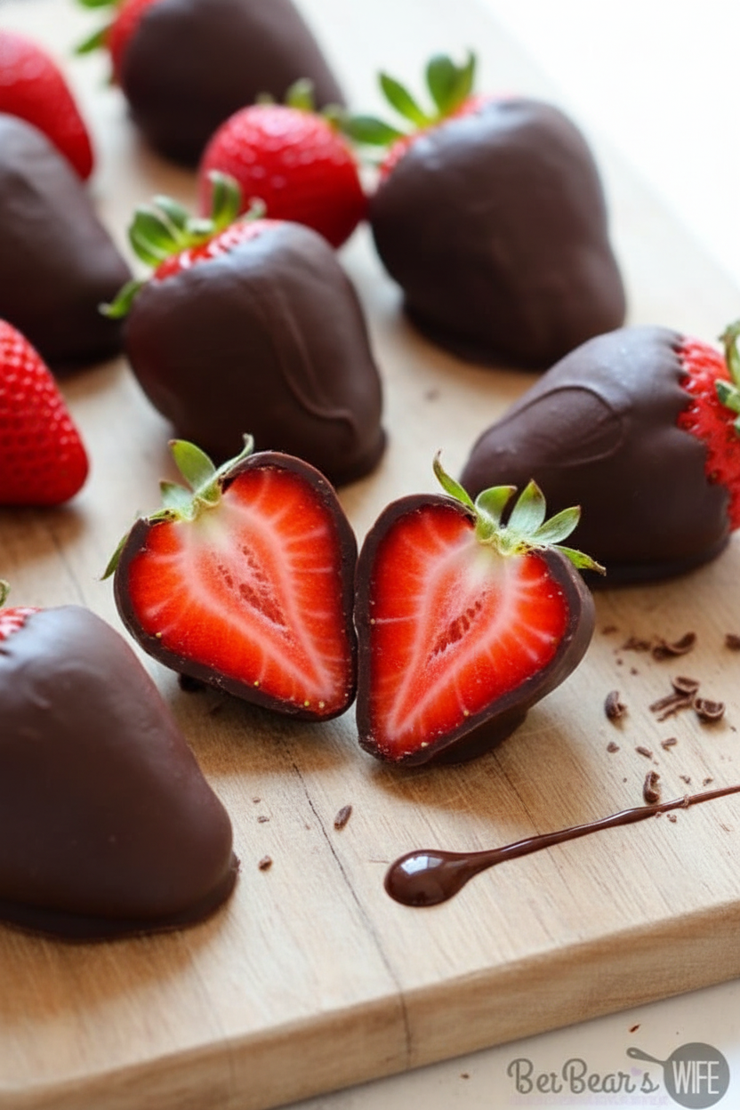 Easy Frozen Chocolate Strawberry Clusters