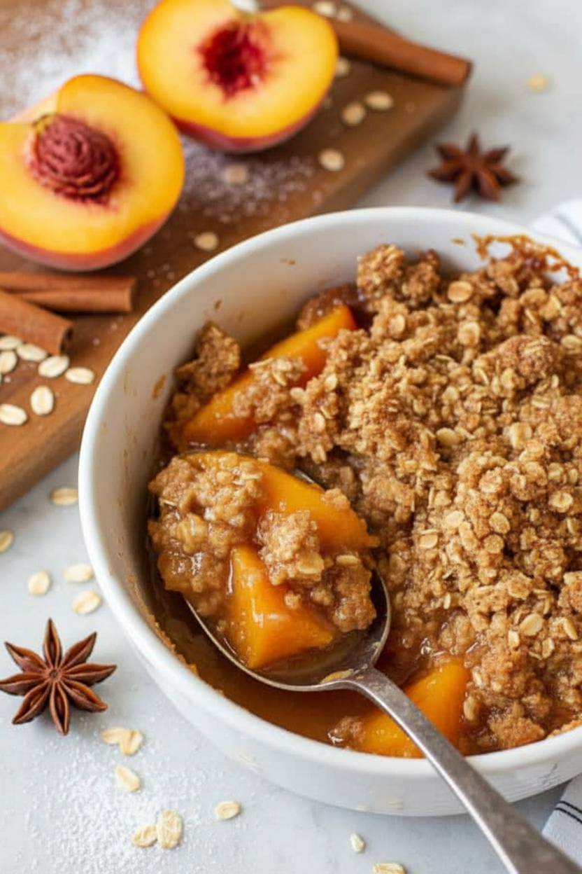Easy Homemade Peach Crisp by a Home Baker