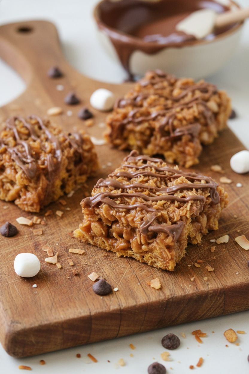 Easy Homemade Samoa Rice Krispie Treats Recipe