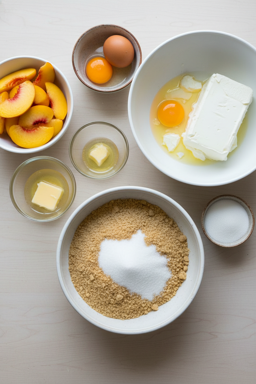 Easy Mini Peach Cheesecakes with Graham Cracker Crust