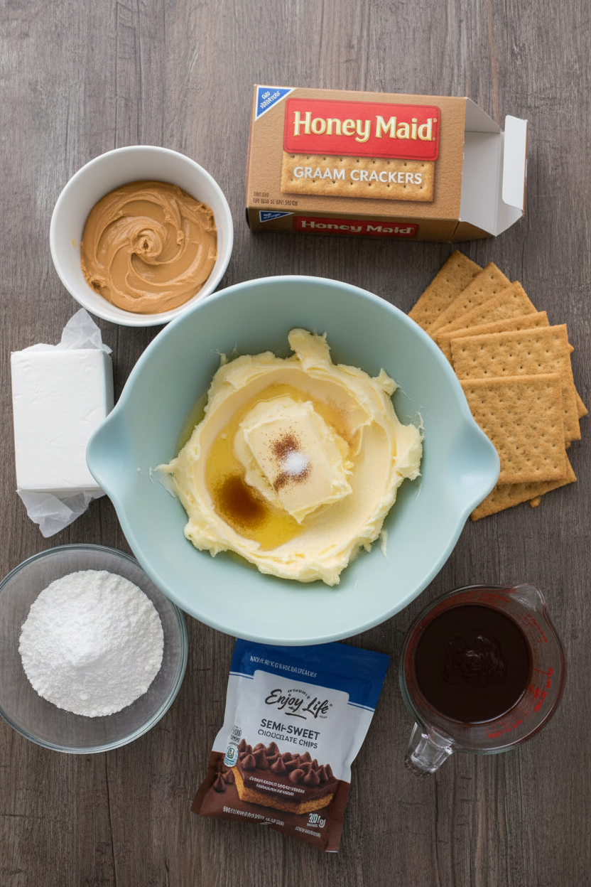 Easy No-Bake Peanut Butter Chocolate Graham Cracker Bars