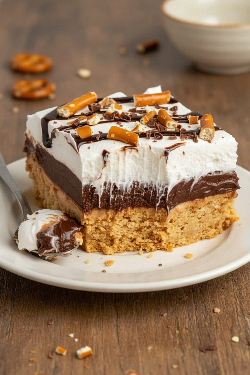 Easy No-Bake Peanut Butter Pretzel Dessert