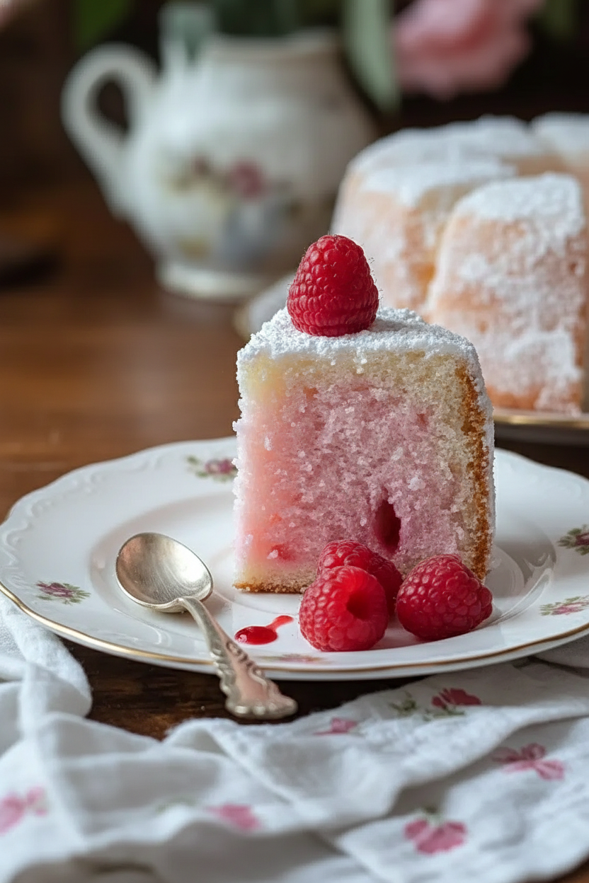 Easy Raspberry Angel Food Cake Recipe