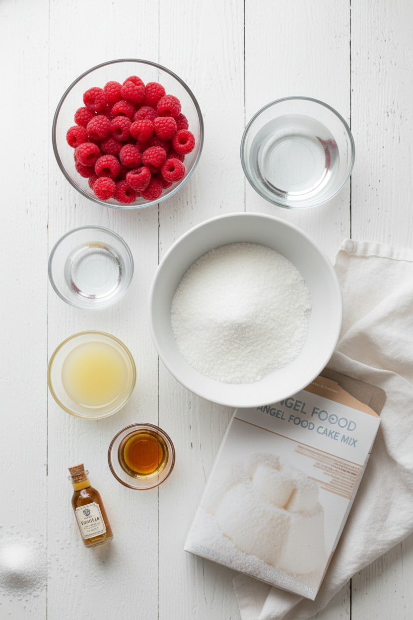Easy Raspberry Angel Food Cake Recipe