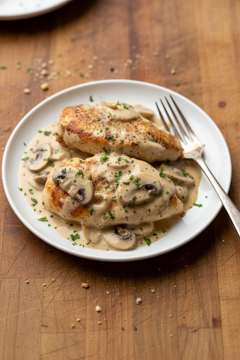 Garlic Butter Chicken with Creamy Onion Sauce by Chef