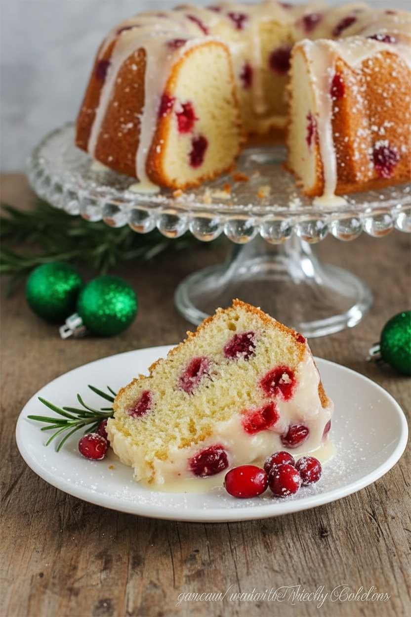 Grandmas Festive Cranberry Orange Bundt Cake