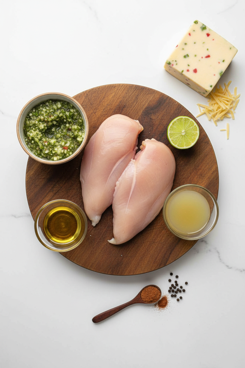 Grilled Salsa Verde Pepper Jack Chicken