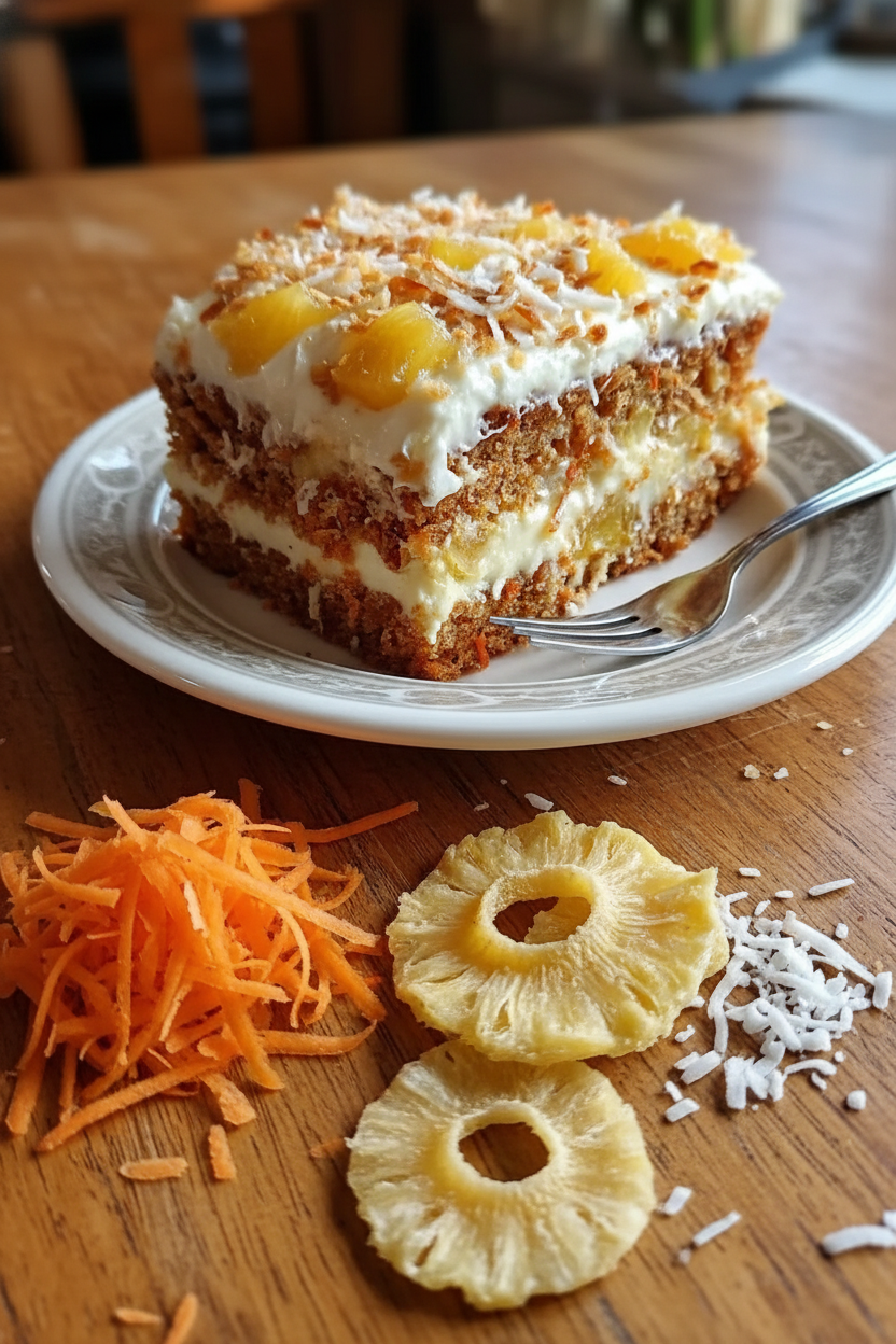 Moist Pineapple Carrot Cake with Cream Cheese Frosting