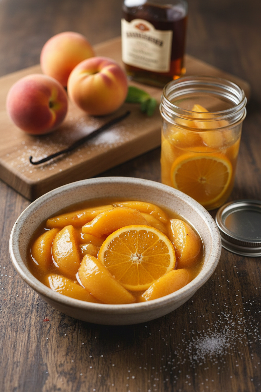 My Easy Drunken Vanilla Bourbon Peaches Recipe