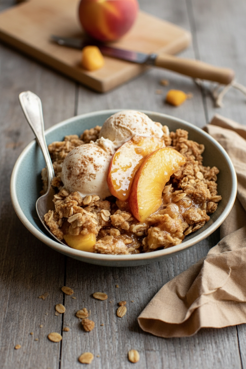 My Easy Peach Crisp Recipe with Baking Tips