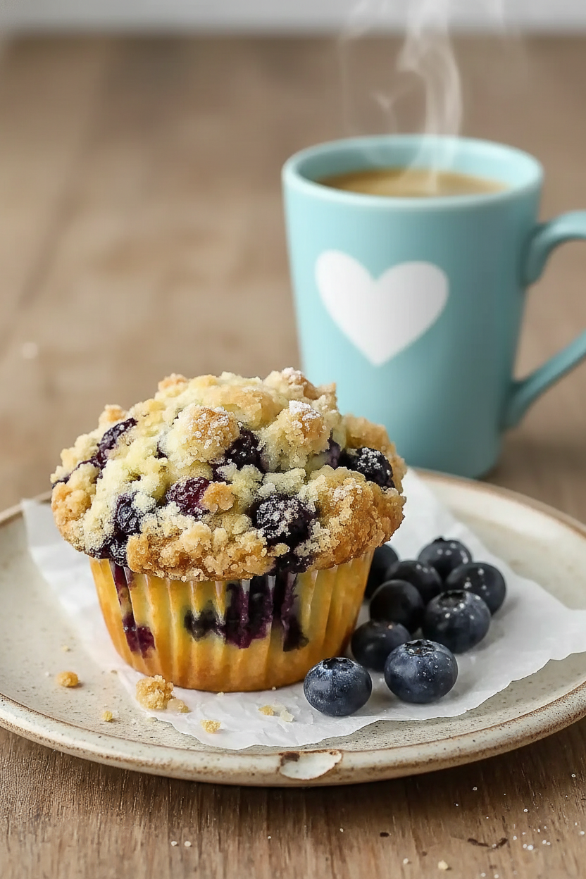 My Favorite Blueberry Cream Cheese Crumb Muffins