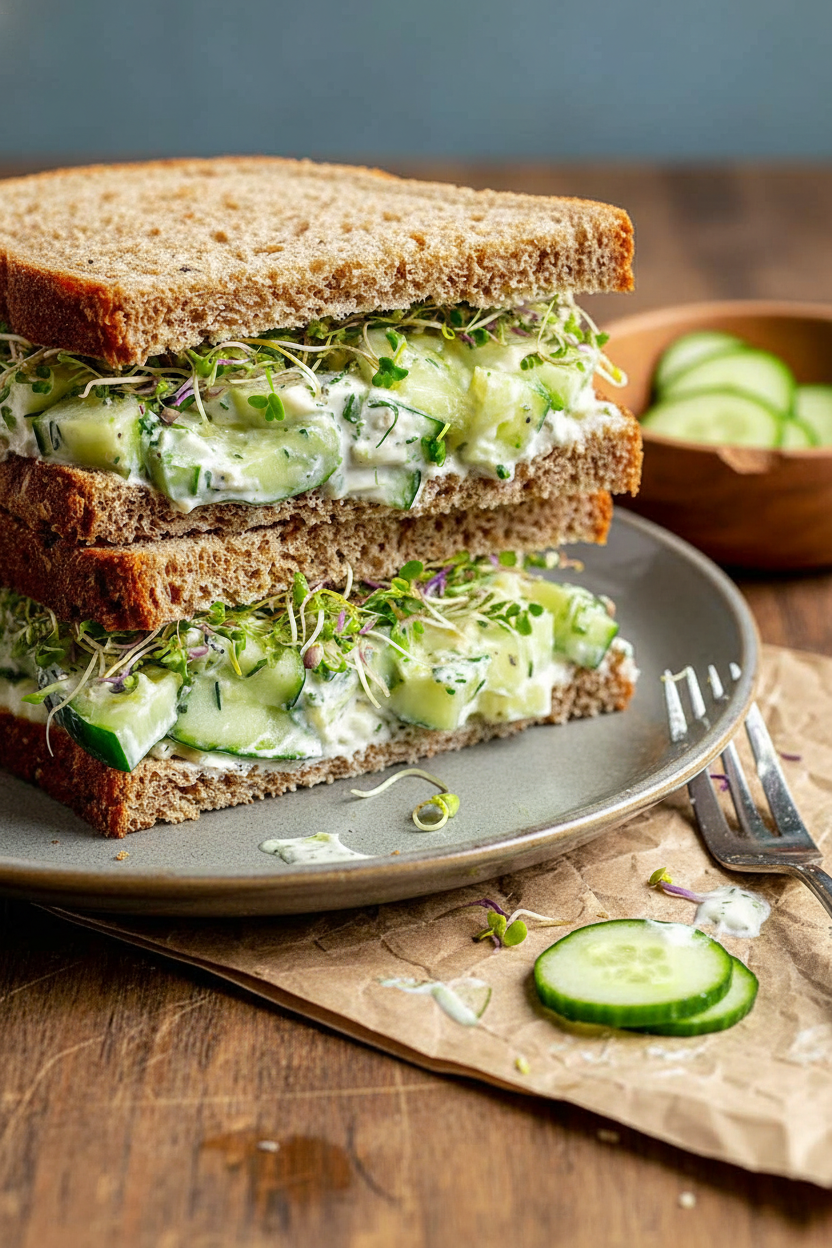 My Favorite Crisp Cucumber Feta Sandwich Recipe