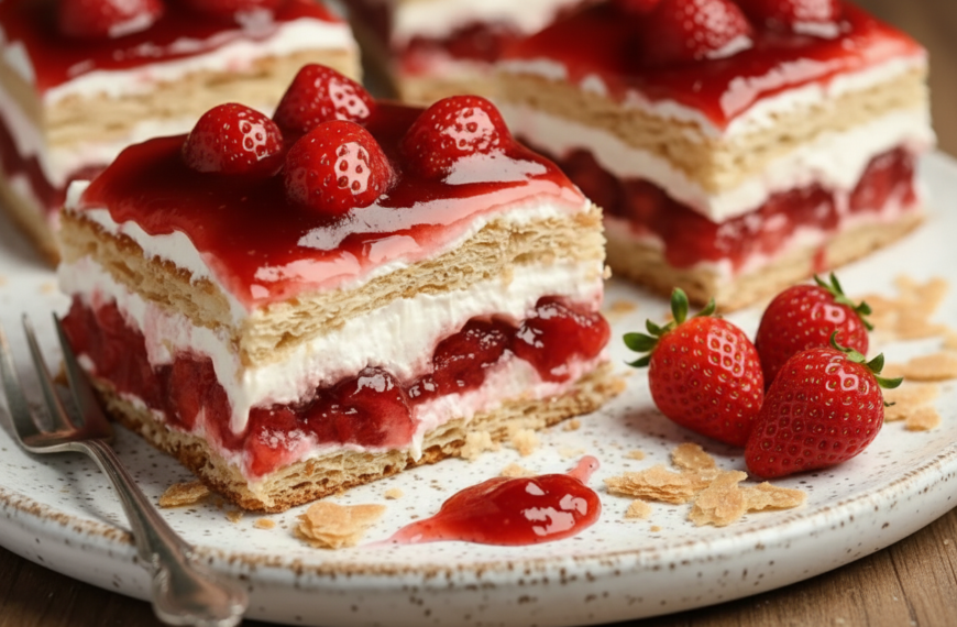 My Easy No-Bake Strawberry Graham Cake