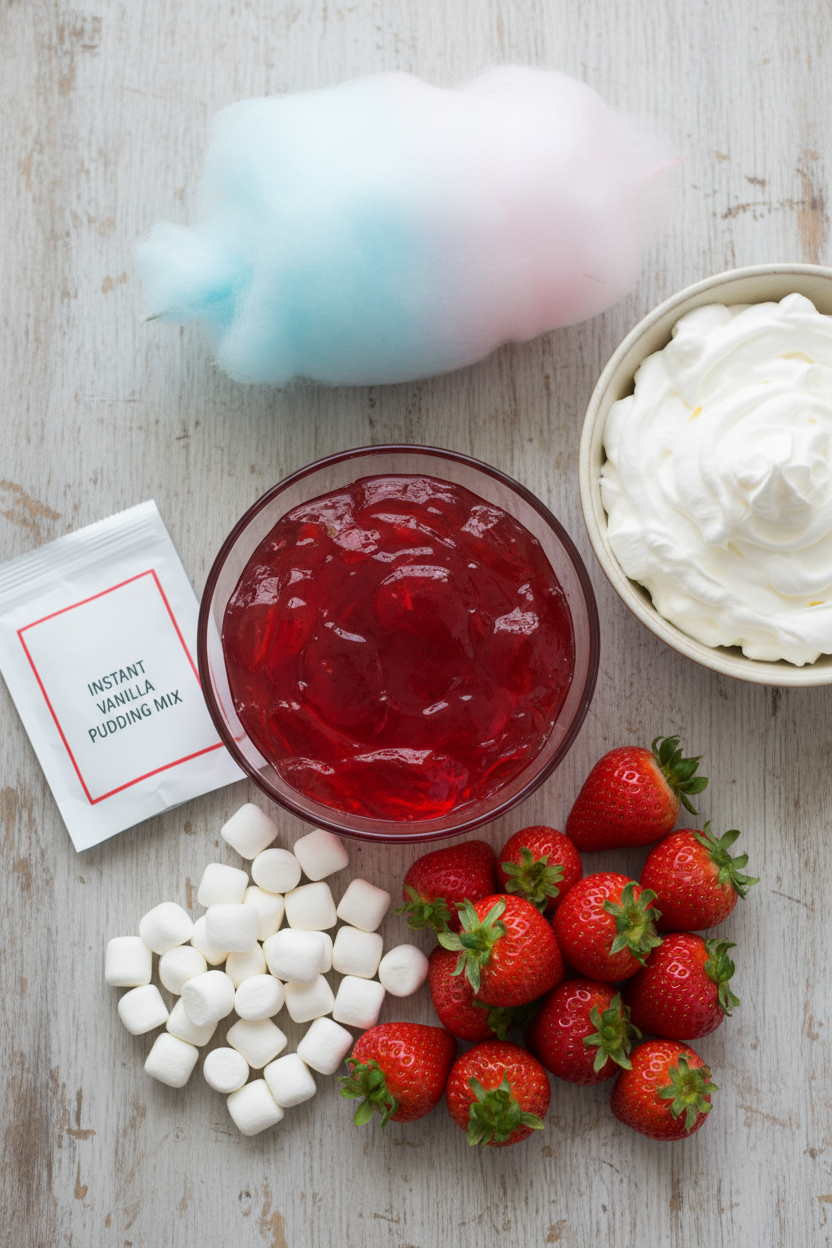 My Favorite Strawberry Cotton Candy Fluff Salad