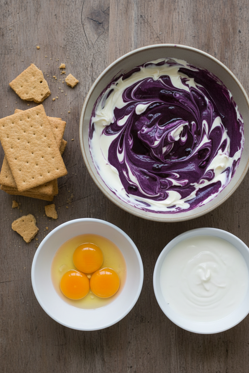 My Favorite Ube Cheesecake with Coconut Crust