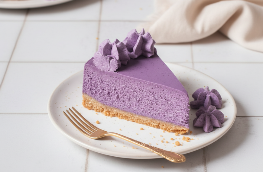 My Ultimate Ube Cheesecake with Coconut Crust