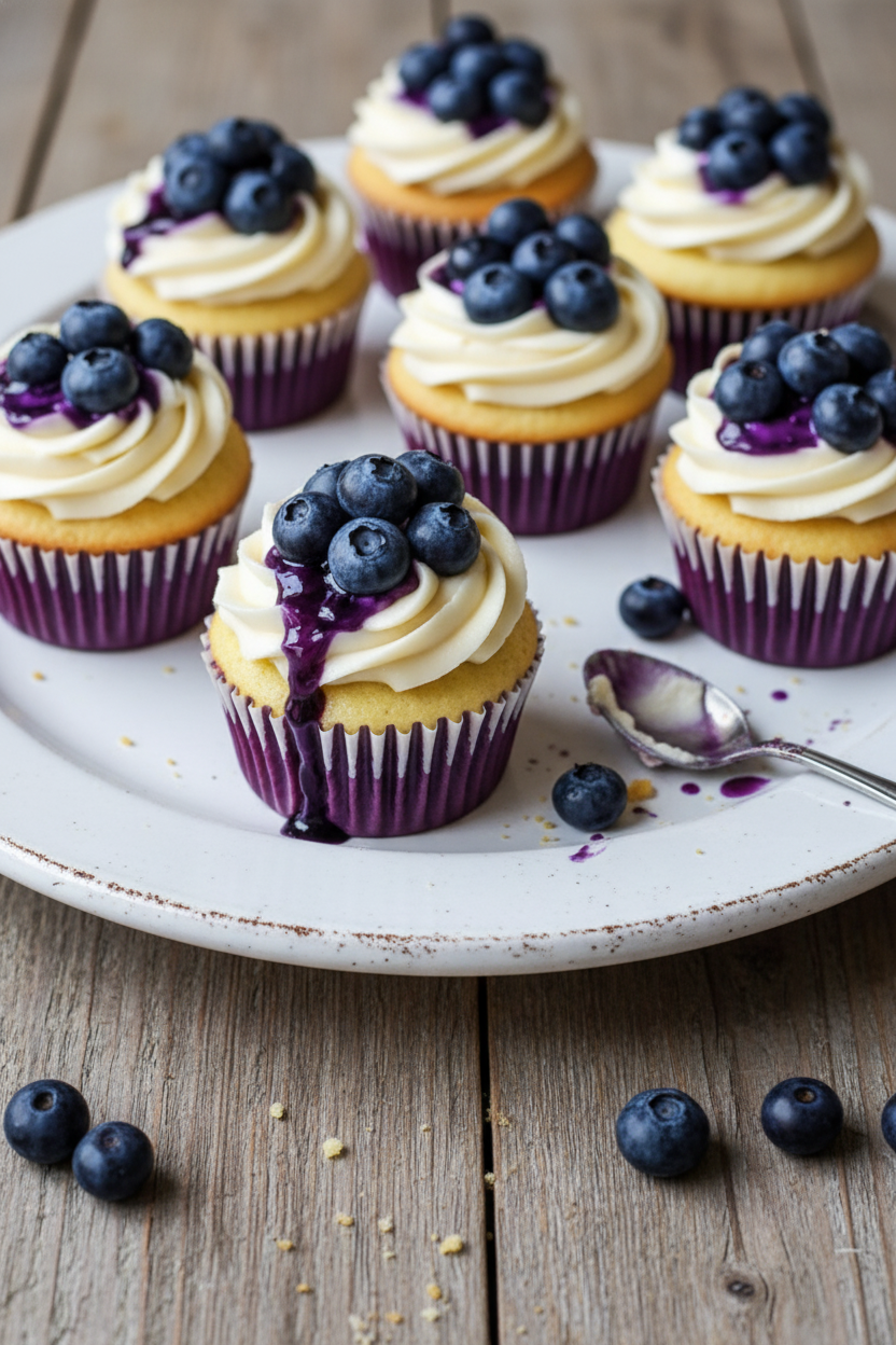 My Go-To White Chocolate Blueberry Cheesecake Cupcakes