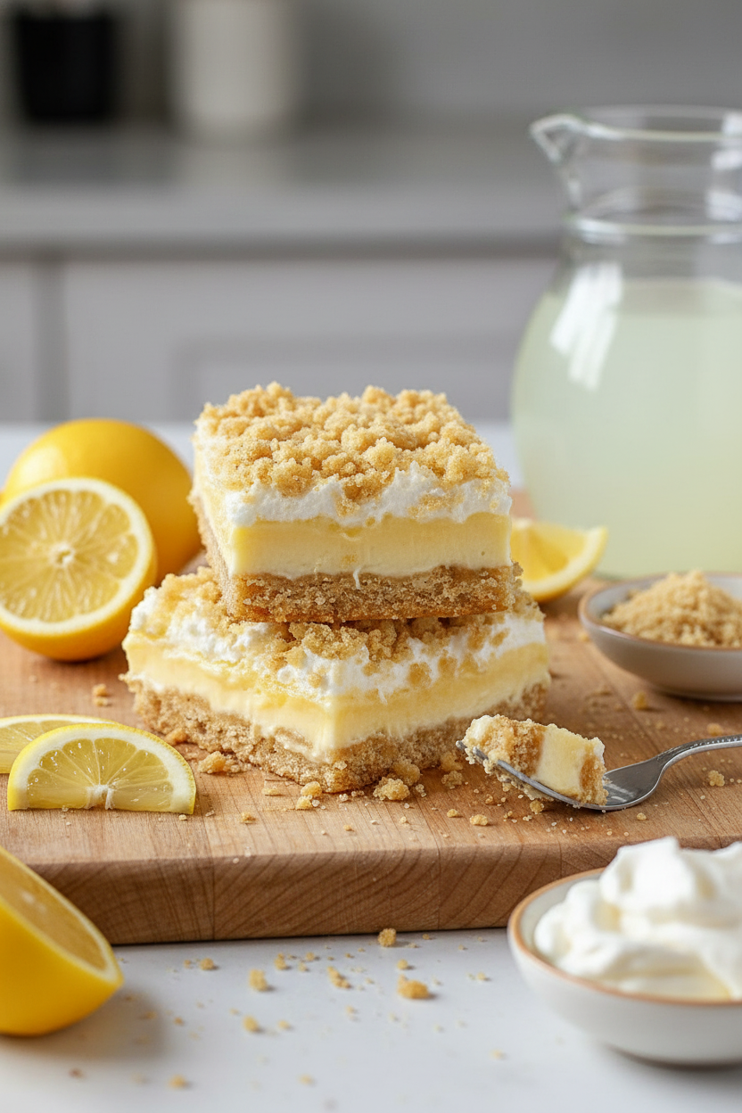 My Gooey Lemon Cheesecake Bars with Oat Crumb