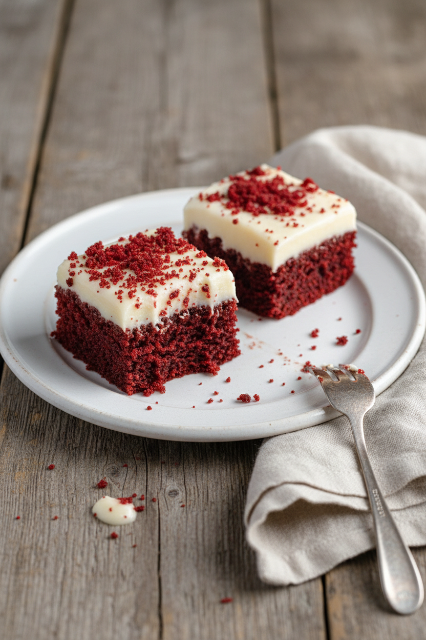My Gooey Red Velvet Brownies with Cream Cheese Frosting