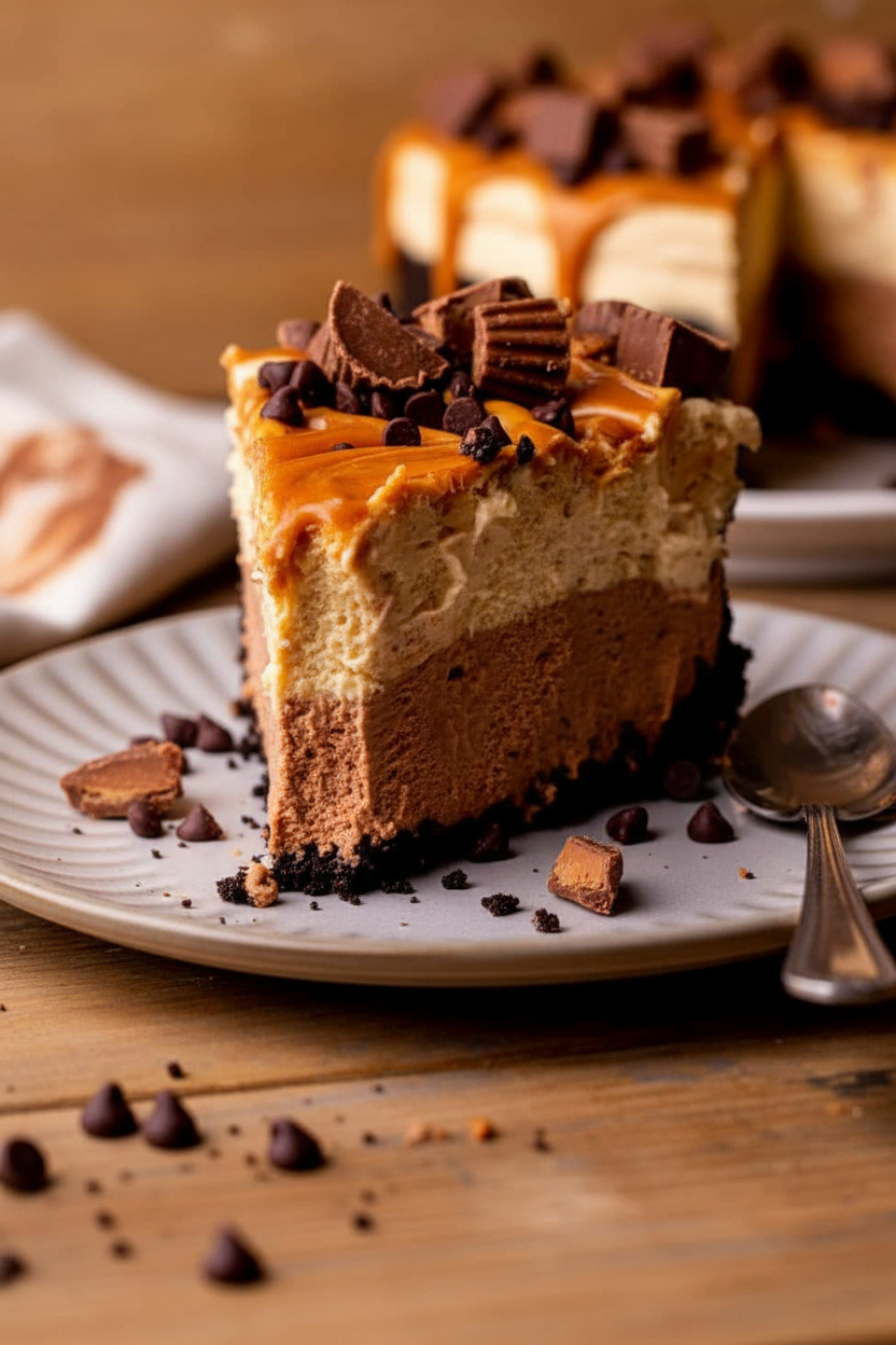 No-Bake Chocolate Peanut Butter Dream Pie