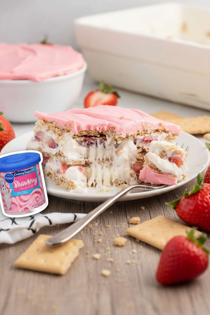 No-Bake Strawberry Cheesecake Icebox Cake