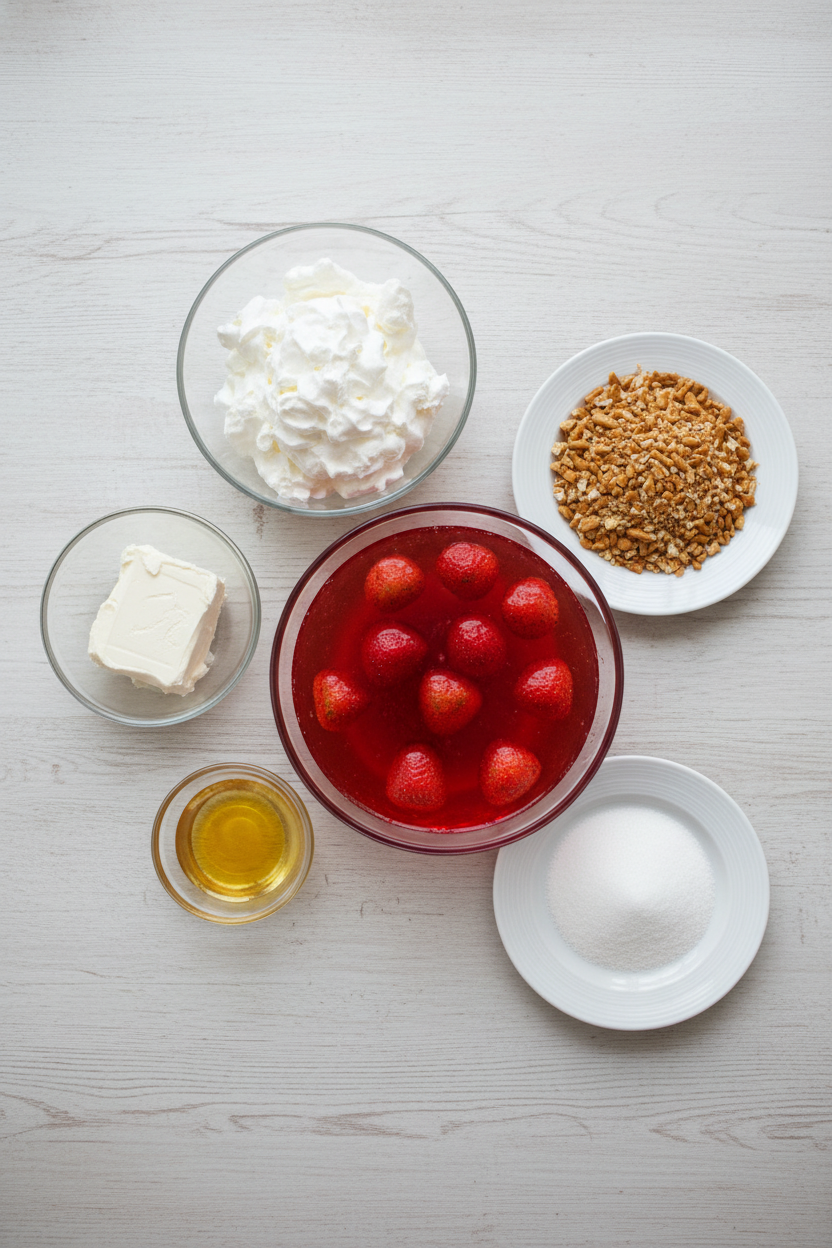 No-Bake Strawberry Pretzel Salad Dessert