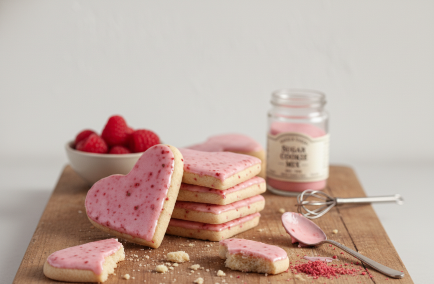 Perfect Strawberry Shortbread Hearts with Glaze